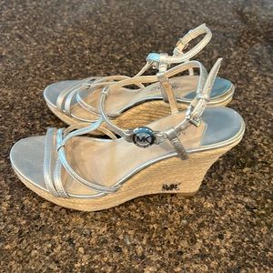 Michael Kors silver wedges size 6